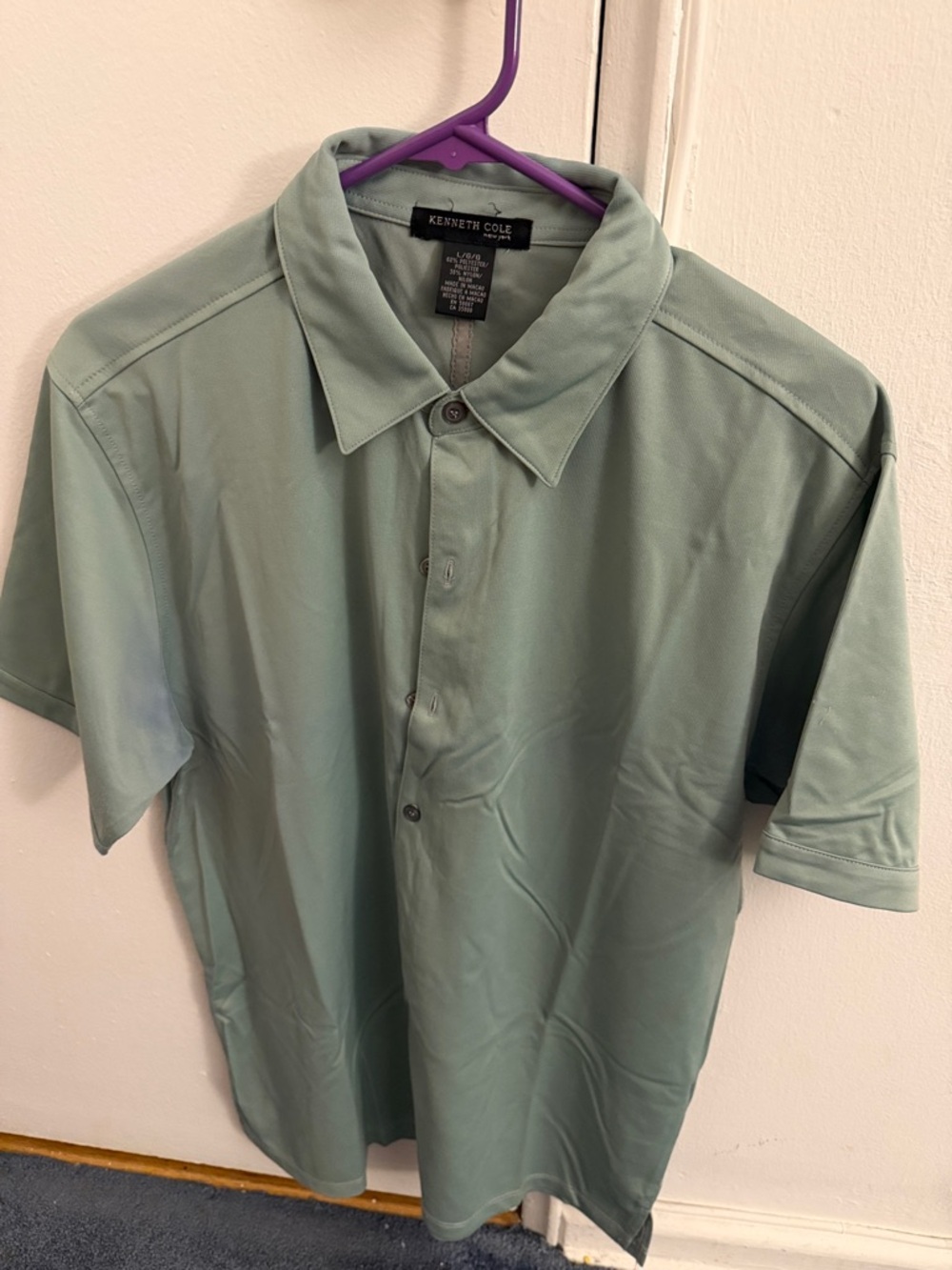 Kenneth Cole Men's Short Sleeve Polo in Sage Green